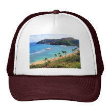 Hanauma Bay, Honolulu, Oahu, Hawaii View Mesh Hat