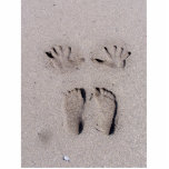 Hand and Feet prints in Florida beach sand photo sculptures