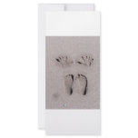 Hand and Feet prints in Florida beach sand Rack Cards