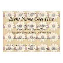 Hand Carved Wooden Daisies Personalized Invite