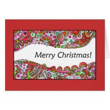 Hand-drawn Abstract Merry Xmas Card