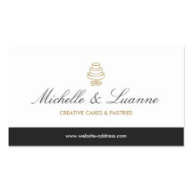 HAND-DRAWN CAKE LOGO IN GOLD FOR BAKERY or CHEF Business Card Templates