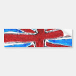 Hand Drawn Glitter Style British Flag Bumper Sticker