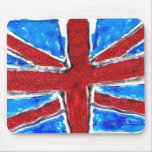 Hand Drawn Glitter Style British Flag Mouse Pads