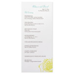 Hand drawn rose wedding program yellow rack cards