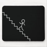 Hand drawn stick man on the stairs mousepads