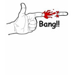 Hand Gun Bang white vintage style womens tshirt