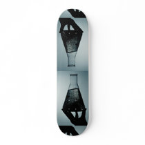 Hand holding an attractive laboratory beaker skate board decks