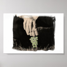 hand holding grapes print