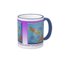 Hand Painted Silk Dragonfly Gratitude Mug by Cyn