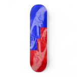 Hand Peace Sign-Blue and Red skateboards
