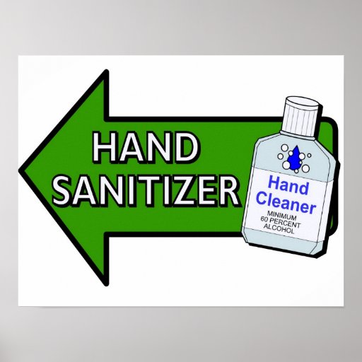 Hand Sanitizer Restroom Sign Poster | Zazzle