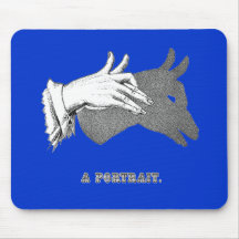 Hand Shadow Art from an Antique Book "Portrait" Mouse Pads
