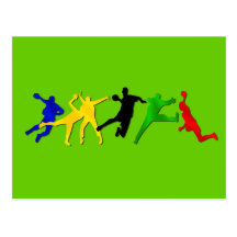 Handball team and players postcards