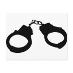 Handcuffs Outline Silhouette postcards