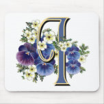 Handpainted Pansy Initial -  I Mouse Pad