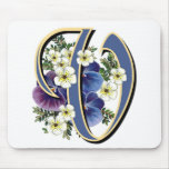 Handpainted Pansy Initial Monogram - V Mouse Pads
