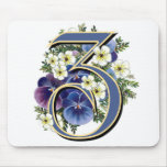 Handpainted Pansy Initial Monogram - Z Mouse Pads