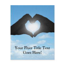 Hands in Heart Shape Silhouette on Blue Sky Flyer