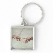 Hands of God and Adam Keychain
