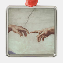Hands of God and Adam Ornaments