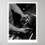 Hands Of Lathe Worker 1943 Print
