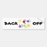 hands off, BACK, OFF bumper sticker. bumper stickers