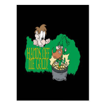 Hands Off Me Gold Postcard