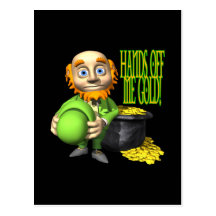 Hands Off Me Gold Postcards