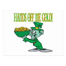 Hands Off Me Gold Postcards