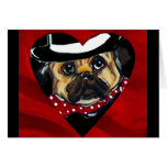 Handsome Pug Valentine Greeting Cards