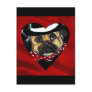 Handsome Pug Valentine Post Card