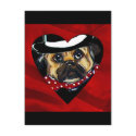 Handsome Pug Valentine postcards