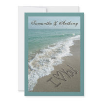 Handwriting Beach Destination Wedding Invitation