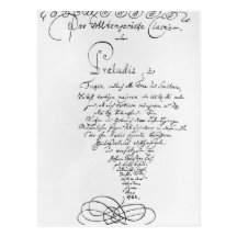 Handwritten Titlepage of The Well Tempered Post Card
