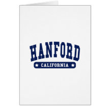 Hanford California College Style tee shirts Card