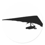 hang glider black icon round sticker