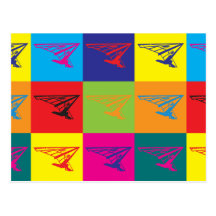 Hang Gliding Pop Art Postcards