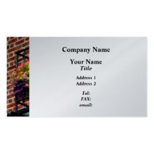 Hanging Baskets on Fire Escape Business Card Templates
