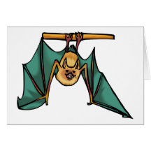 Hanging Bat Greeting Card