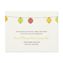 Hanging Lanterns Wedding Reception Card