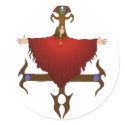 Hanging Man on Inverted Cross stickers