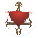 Hanging Man on Inverted Cross stickers