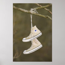 Hanging On In There - Baseball Boots Poster