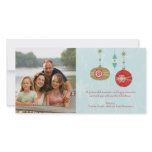 Hanging ornaments snowflakes christmas photocard custom photo card