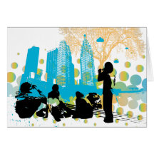 hanging out with the gang greeting card