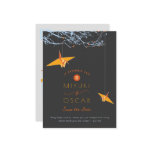 Hanging Paper Cranes & Branch 2 Save Date Postcard