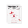 Hanging Paper Cranes & Branch Save Date Postcard