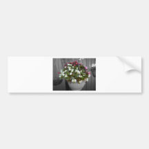 Hanging Pot Flower Bumper Sticker