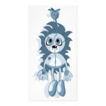 Hanging Teddy Blue Customised Photo Card